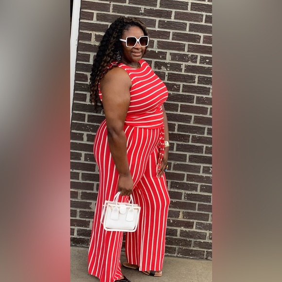 Ruby/Ivory Jumpsuit - Picture 3 of 4